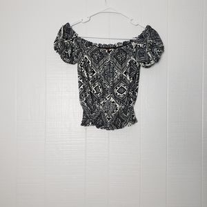 Geometric Off the Shoulder Top